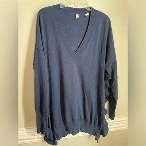 ANTHROPOLOGIE MOTH COTTON WOOL RUFFLE sweater